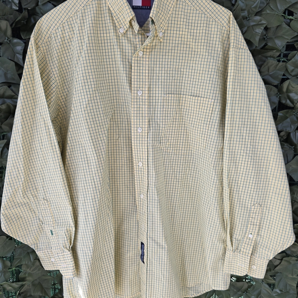 Tommy Hilfiger Men's Yellow Check Button-Down Shirt